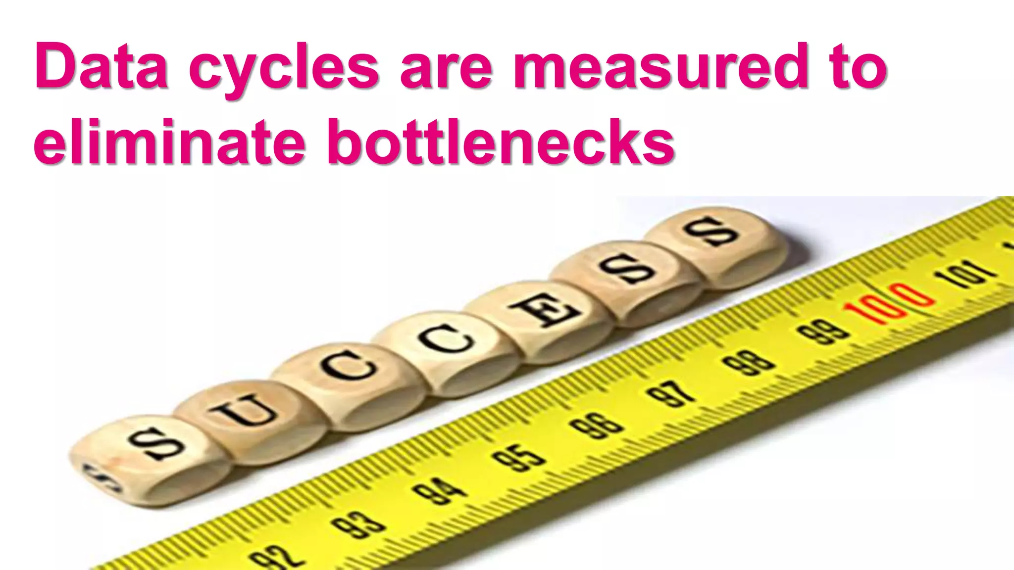Data cycles are measured to
eliminate bottlenecks
 