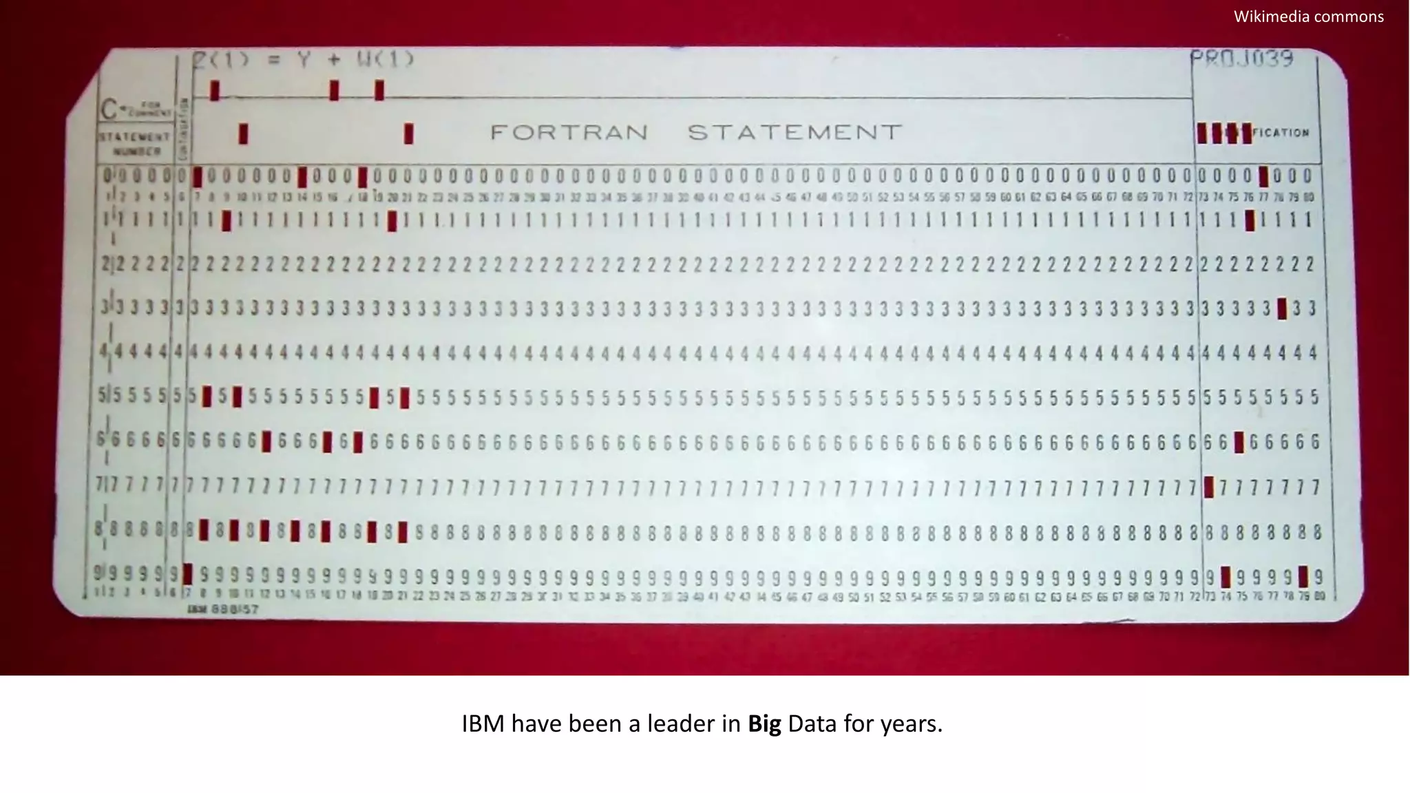 IBM have been a leader in Big Data for years.
Wikimedia commons
 