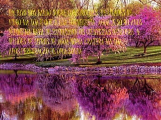 EM 1970 NOS FALOU SOBRE CONSTRUÇÕES DE CIDADES DE
VIDRO NA LUA E QUE A LUA FORNECERIA AGUA ,E SÓ 40 ANOS
DEPOIS NA DATA DE 22/10/2010 OS CIÊNTISTAS DESCOBRE 4
BILHÕES DE LITROS DE AGUA NUMA CRATERÁ NA LUA
APÓS PERFURAÇÃO DE UMA SONDA.
 