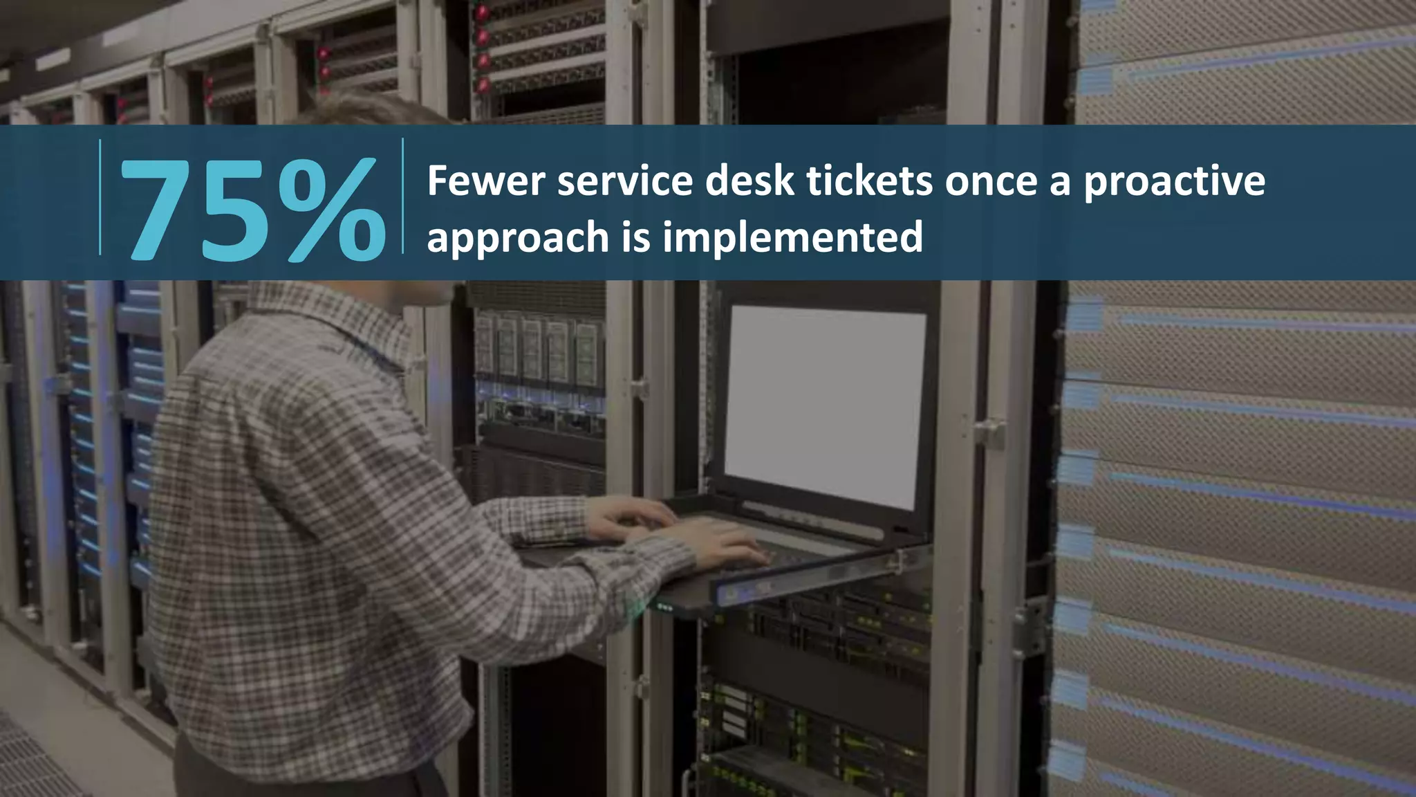Customer Studies 
75% Fewer service desk tickets once a proactive 
approach is implemented 
19 © 2014 CA. All rights reserved. 
 