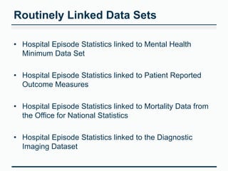 HSCIC Data Linkage Stakeholder Forum Nov 2013: The Data Linkage and ...