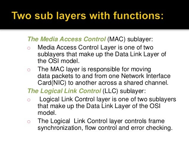 Data Link Layer Data Link Layer