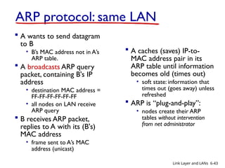 Chapter 6 the Link Layer and LANs Computer Networking | PPTX