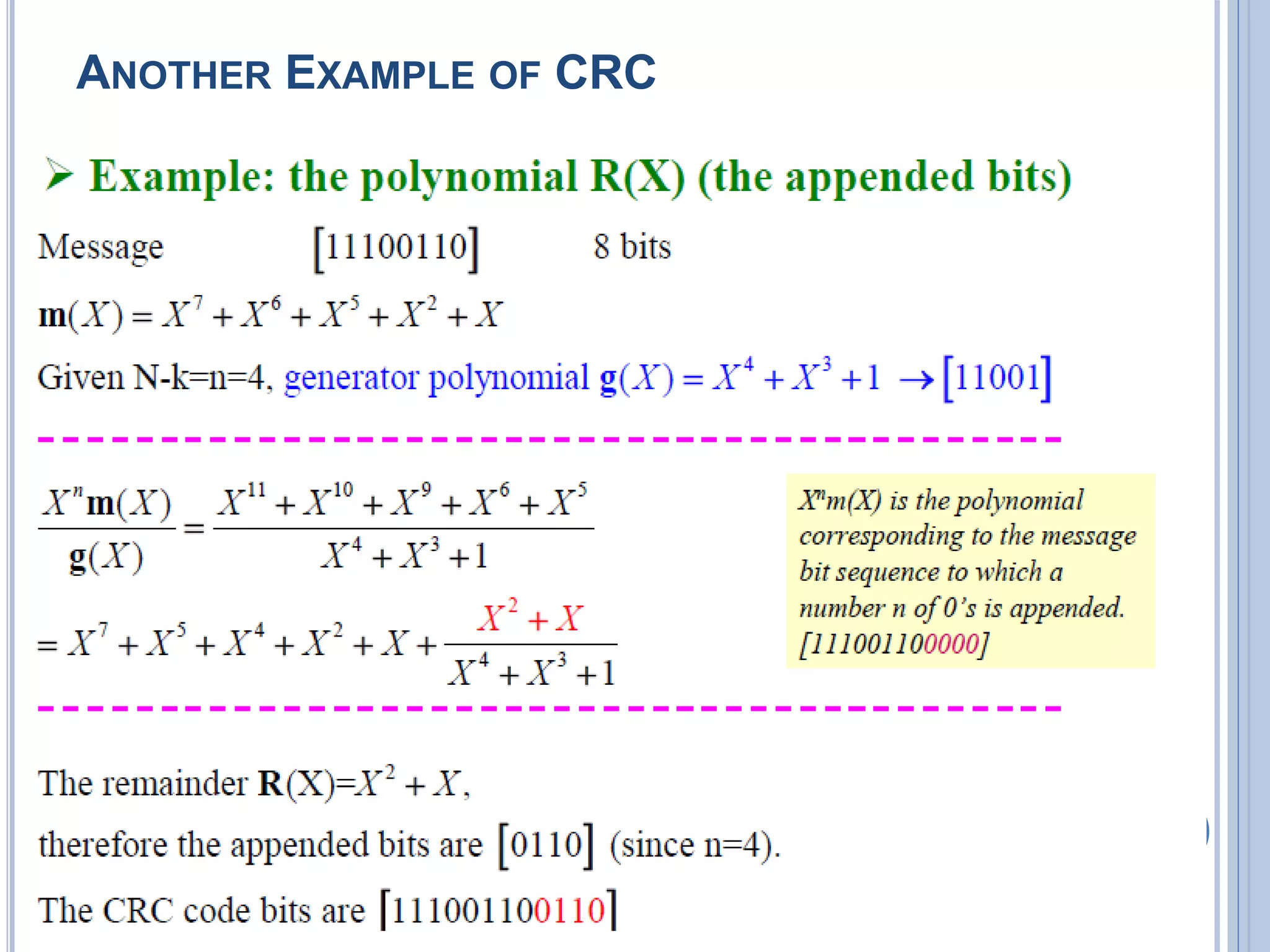 39
ANOTHER EXAMPLE OF CRC
 