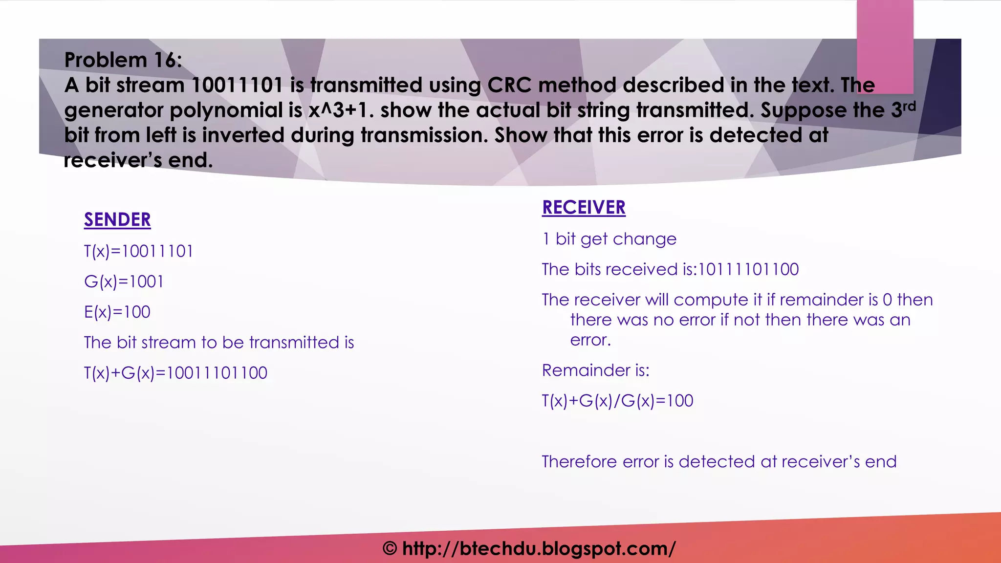 But Crc Data Link Layer Numericals | PDF