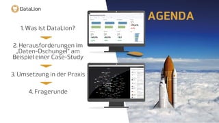 1. Was ist DataLion?
2. Herausforderungen im
„Daten-Dschungel“ am
Beispiel einer Case-Study
3. Umsetzung in der Praxis
4. Fragerunde
AGENDA
 