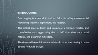 Data Logger project using RTC module and Arduino Uno | PPT