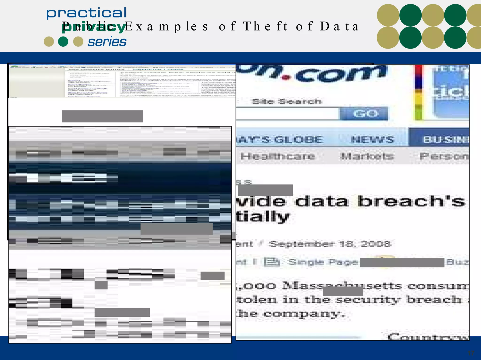 Public Examples of Theft of Data 