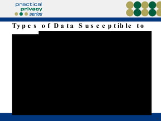Types of Data Susceptible to Theft 