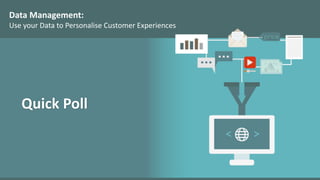 Data Management:
Use your Data to Personalise Customer Experiences
Quick Poll
 