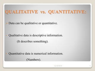 Data management and presentation | PPT