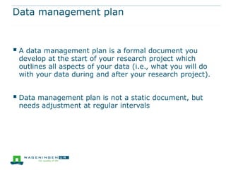 Data management plan format | PPT