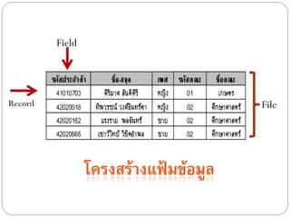 Field




Record           File
 