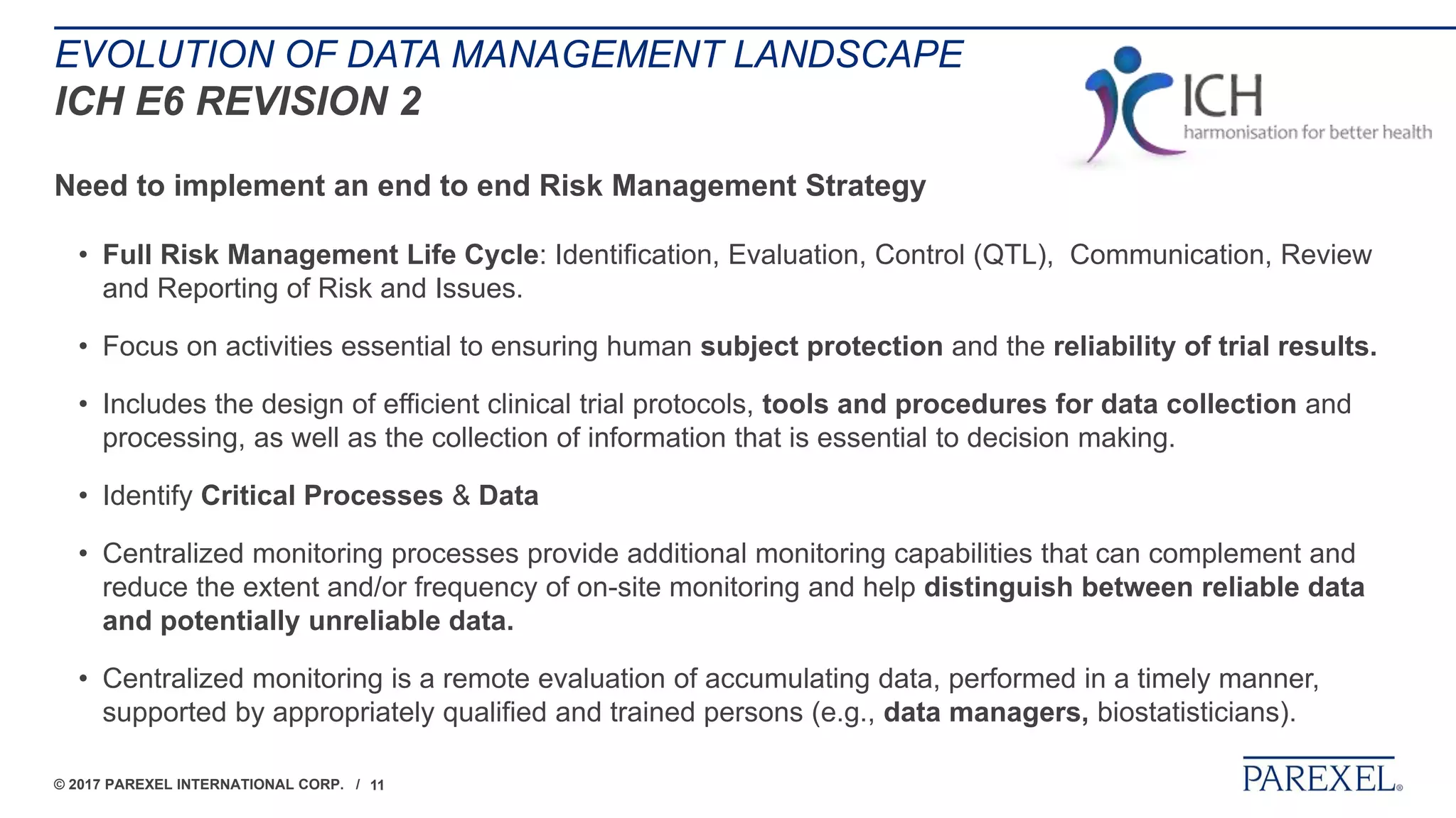 Data Management Roles, Process and Technologies In Risk Based Study ...