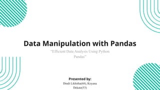 Comprehensive Guide to Data Manipulation and Analysis with Pandas in ...