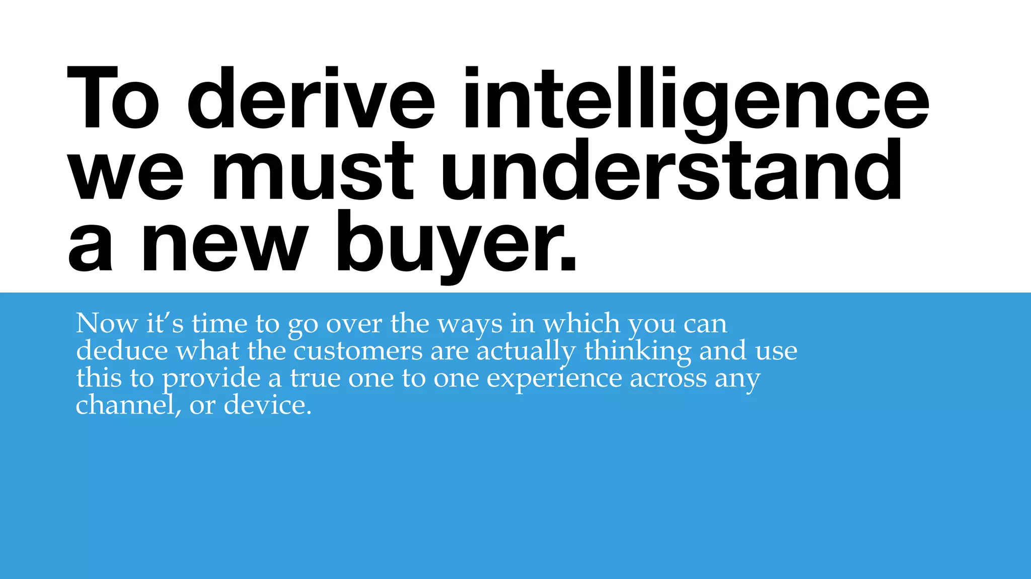 In their 1993 books “The One to One Future”, Peppers
and Rogers state outline the fundamentals of the future
of marketing in a personalized way. This book is a must
read! PHOTO: Their acceptance into the DMA hall of fame
	
  

One to One 
Marketing
“We must operate in realities not
abstractions of reality” –Peppers & Rogers
 