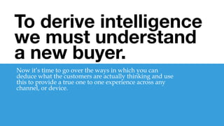 In their 1993 books “The One to One Future”, Peppers
and Rogers state outline the fundamentals of the future
of marketing in a personalized way. This book is a must
read! PHOTO: Their acceptance into the DMA hall of fame
	
  

One to One 
Marketing
“We must operate in realities not
abstractions of reality” –Peppers & Rogers
 