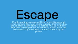 Fight
Boredom
PEW research found that 51% of the time a CEO picks up their
mobile device because they are BORED. We use the internet to
fight boredom. This is the purpose at that time. It can lead to
other things via passive discovery.
	
  
 