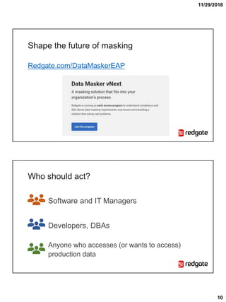 Data masking insights and actions | PDF