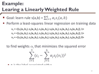Example:
Learing a Linearly Weighted Rule

22
 