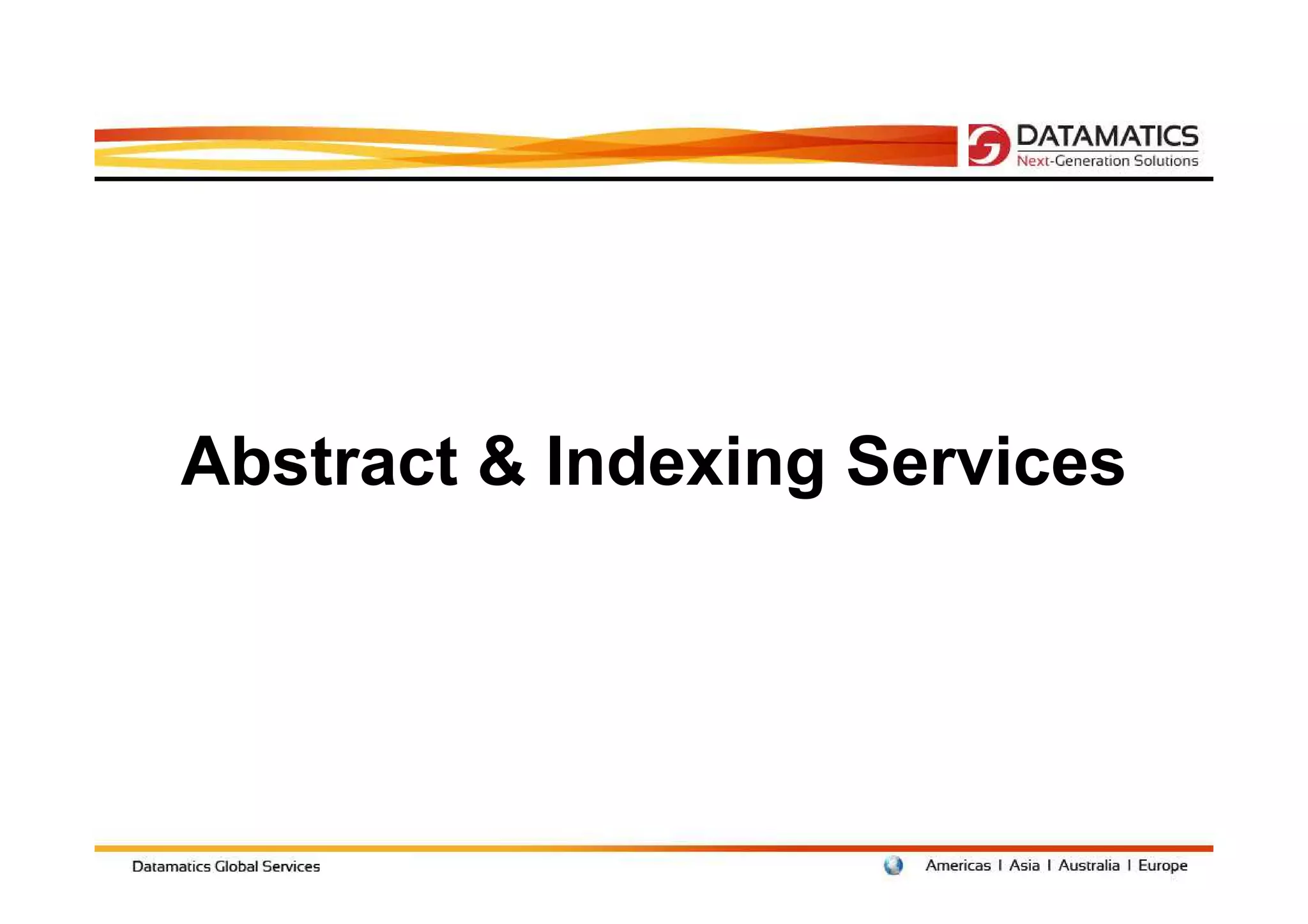 Abstract & Indexing Services
 