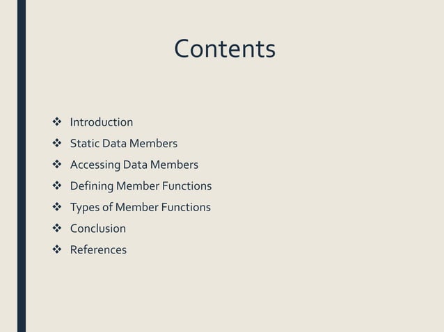 Data members and member functions | PPTX