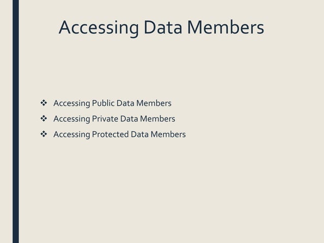 Data members and member functions | PPTX