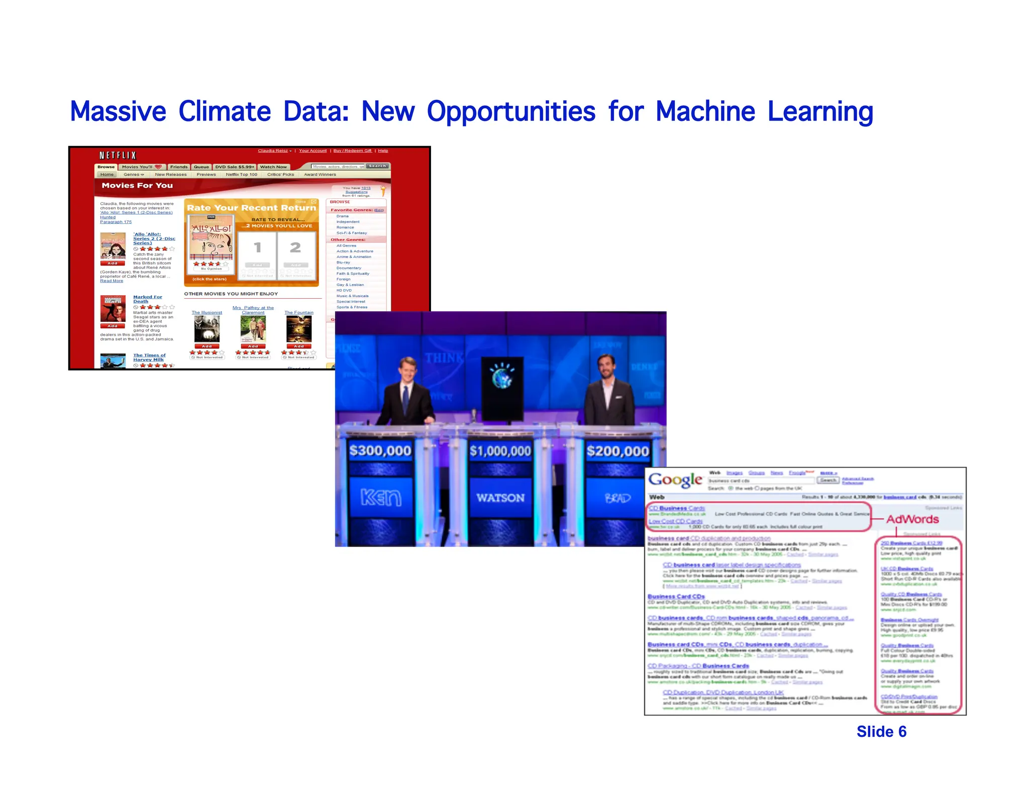 Massive Climate Data: New Opportunities for Machine Learning
Slide 6
 