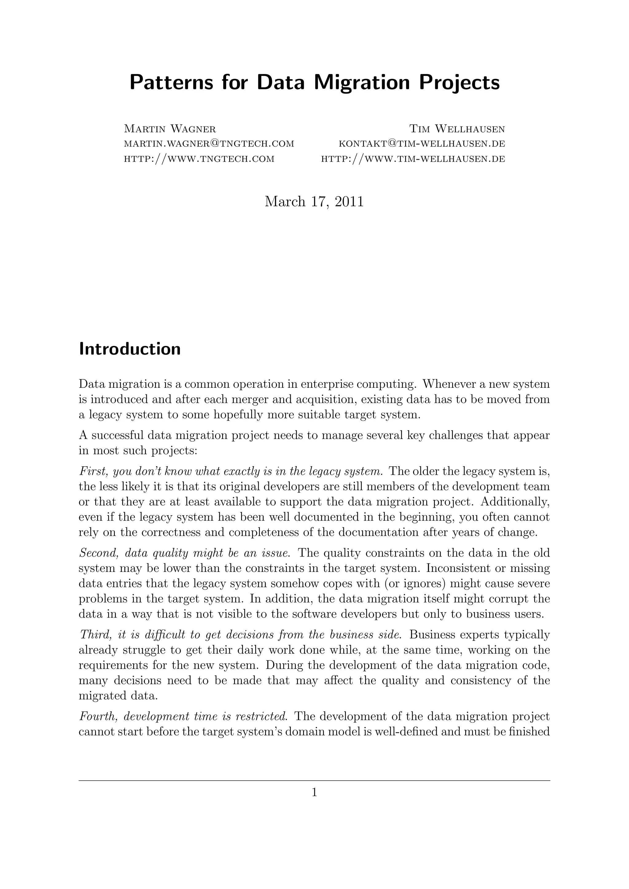Data migration patterns special | PDF