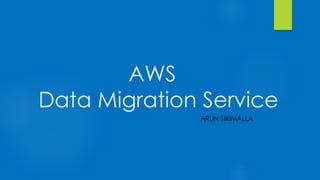 AWS
Data Migration Service
ARUN SIRIMALLA
 