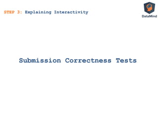 Submission Correctness Tests
STEP 3: Explaining Interactivity
 