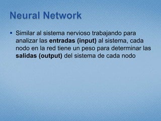 Logistic RegressionEs unaaplicacion del algoritmo Neural Network, soporta la prediccion de atributos de manera discrete y continous