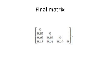 Final matrix
 