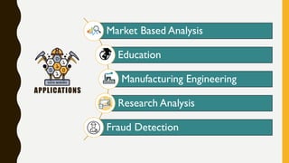 Market Based Analysis
Education
Manufacturing Engineering
Research Analysis
Fraud Detection
APPLICATIONS
 