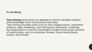 Comprehensive Guide to Data Mining Techniques and Applications | PPTX