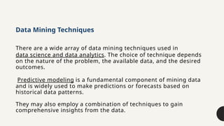 Comprehensive Guide to Data Mining Techniques and Applications | PPTX