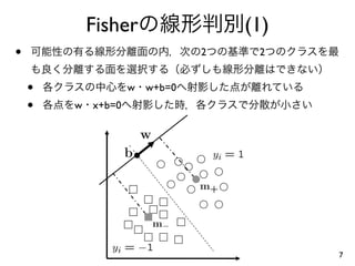 Fisher                  (1)
•                               2    2


    •               w   w+b=0
    •   w   x+b=0




                                          7
 