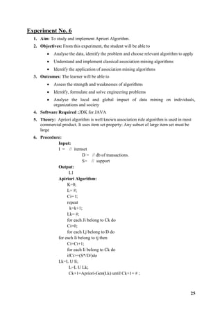 Data mining and data warehouse lab manual updated | PDF