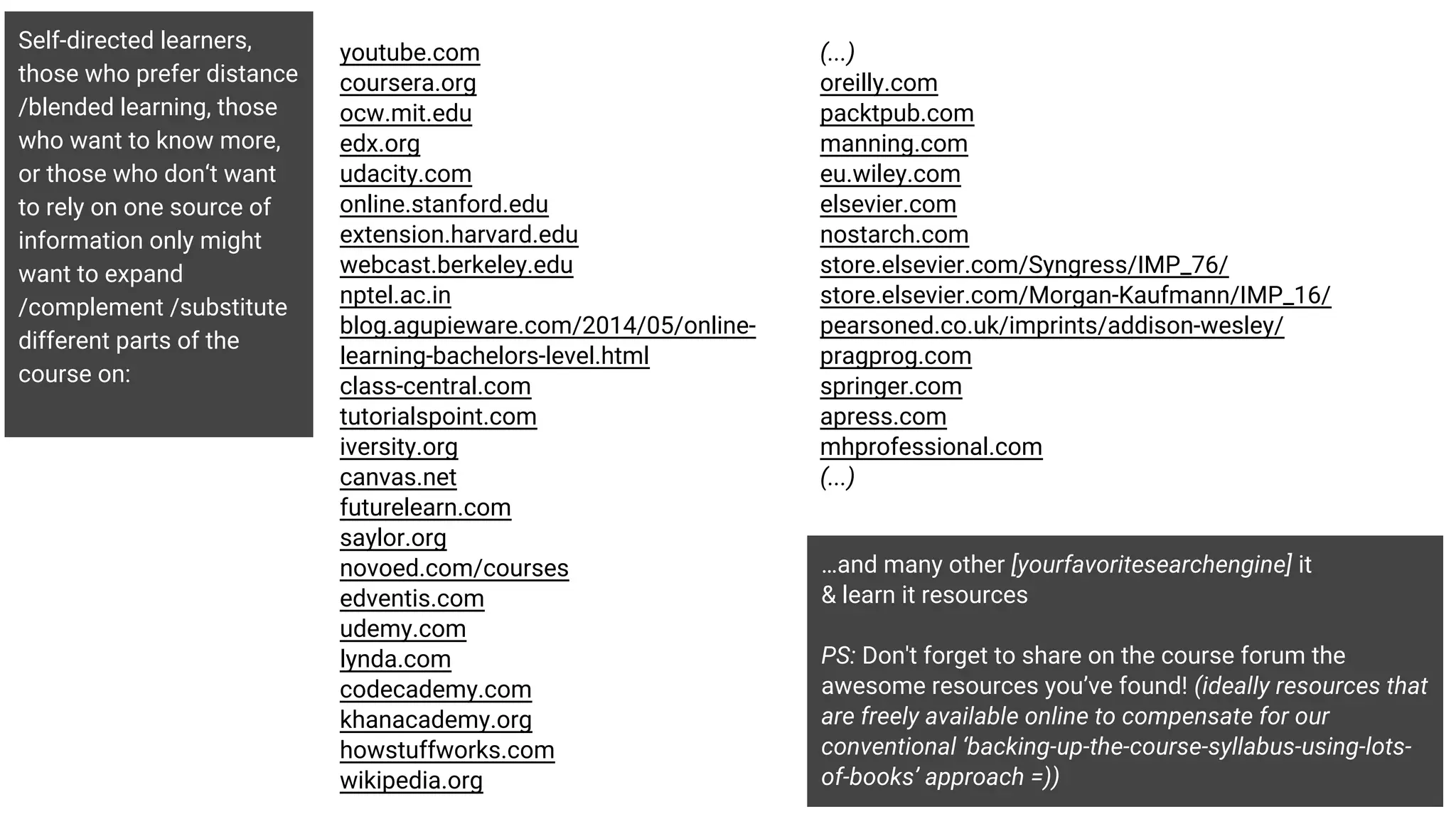 DBMSs AND LANGUAGES [150] Redis Essentials [151] Elasticsearch [152] RDF Database Systems [153] Learning SPARQL 