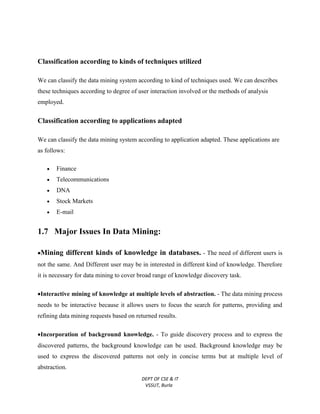 Data Mining & Data Warehousing Lecture Notes | PDF