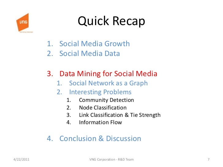 Data mining for social media