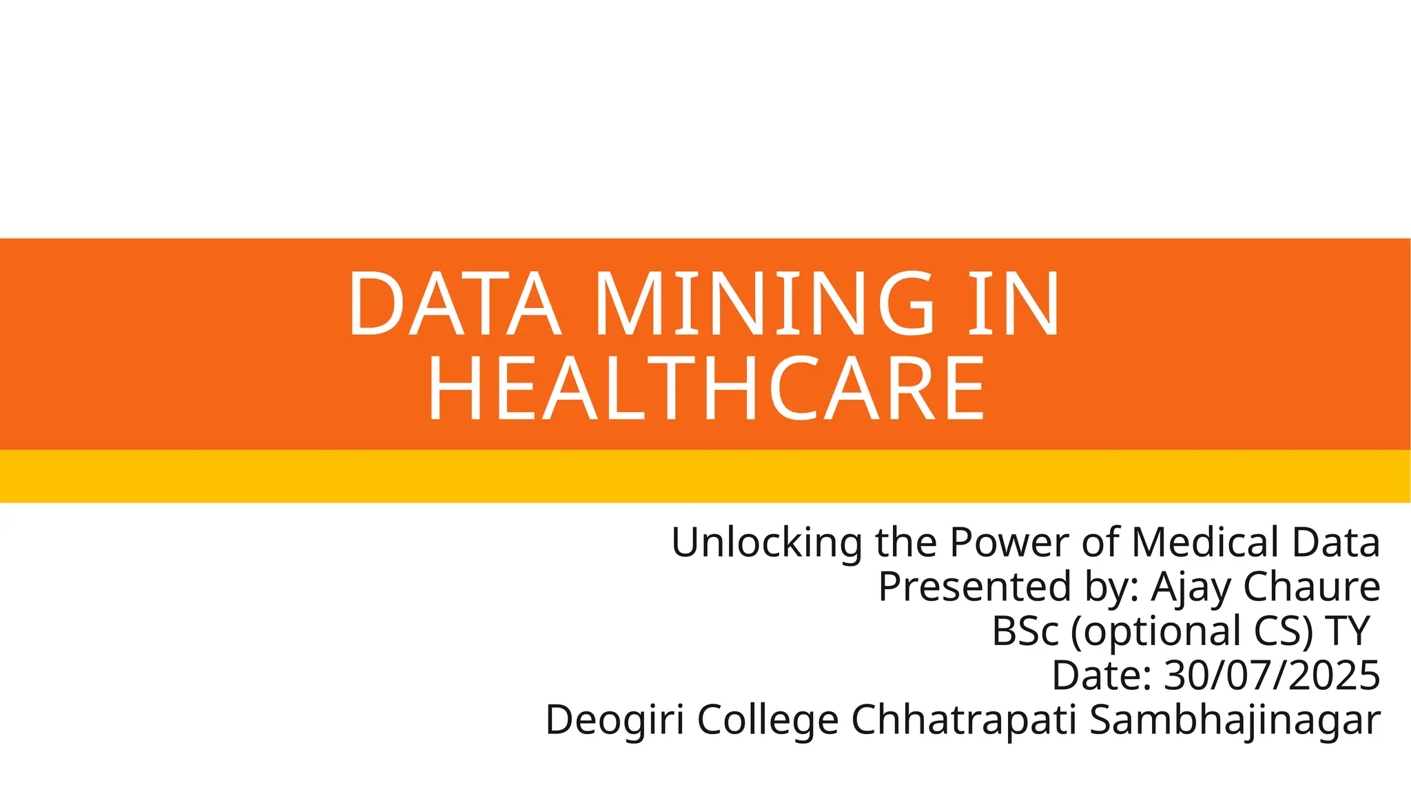 Data Mining in Healthcare. What is Data Mining introduction | PPTX