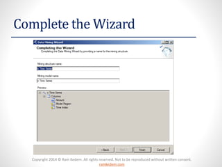 Copyright 2014 © Ram Kedem. All rights reserved. Not to be reproduced without written consent.
ramkedem.com
Complete the Wizard
 