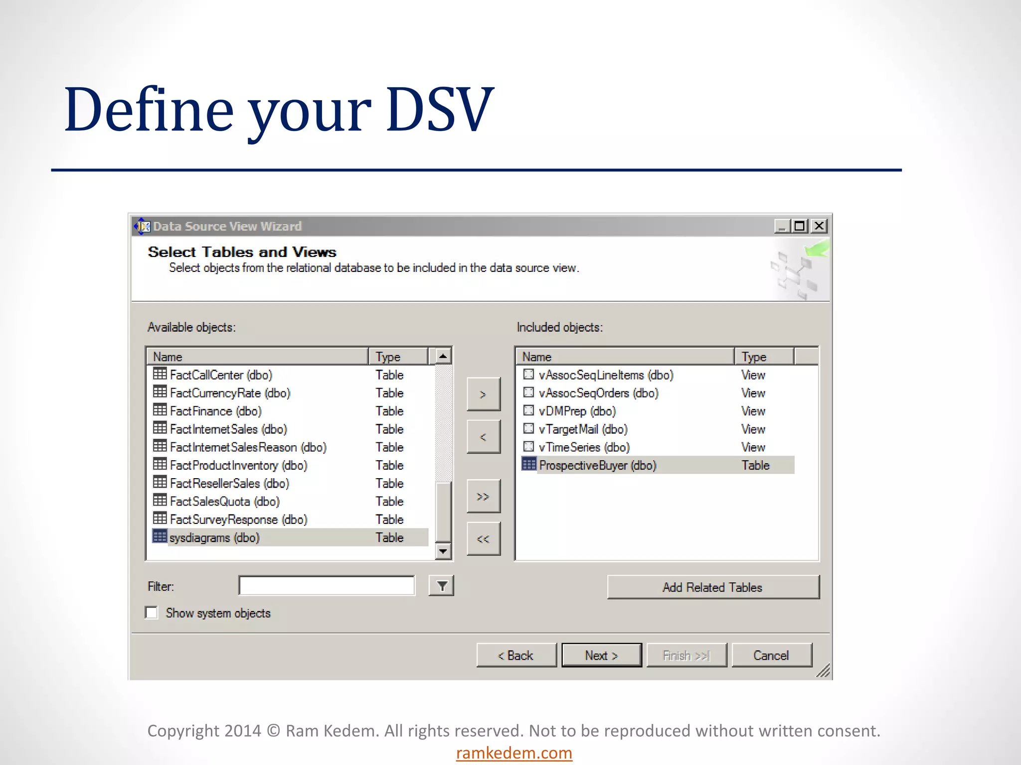 Copyright 2014 © Ram Kedem. All rights reserved. Not to be reproduced without written consent.
ramkedem.com
Define your DSV
 