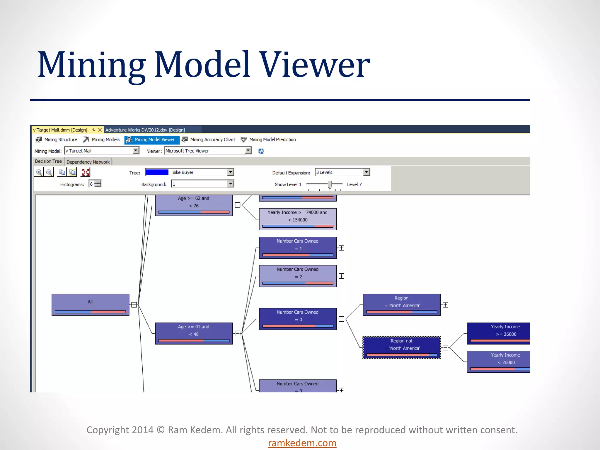 Copyright 2014 © Ram Kedem. All rights reserved. Not to be reproduced without written consent.
ramkedem.com
Mining Model Viewer
 