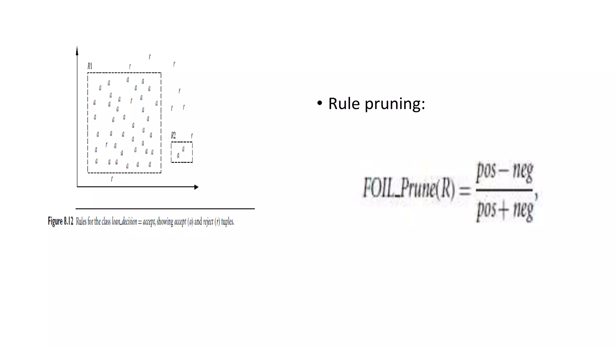 • Rule pruning:
 