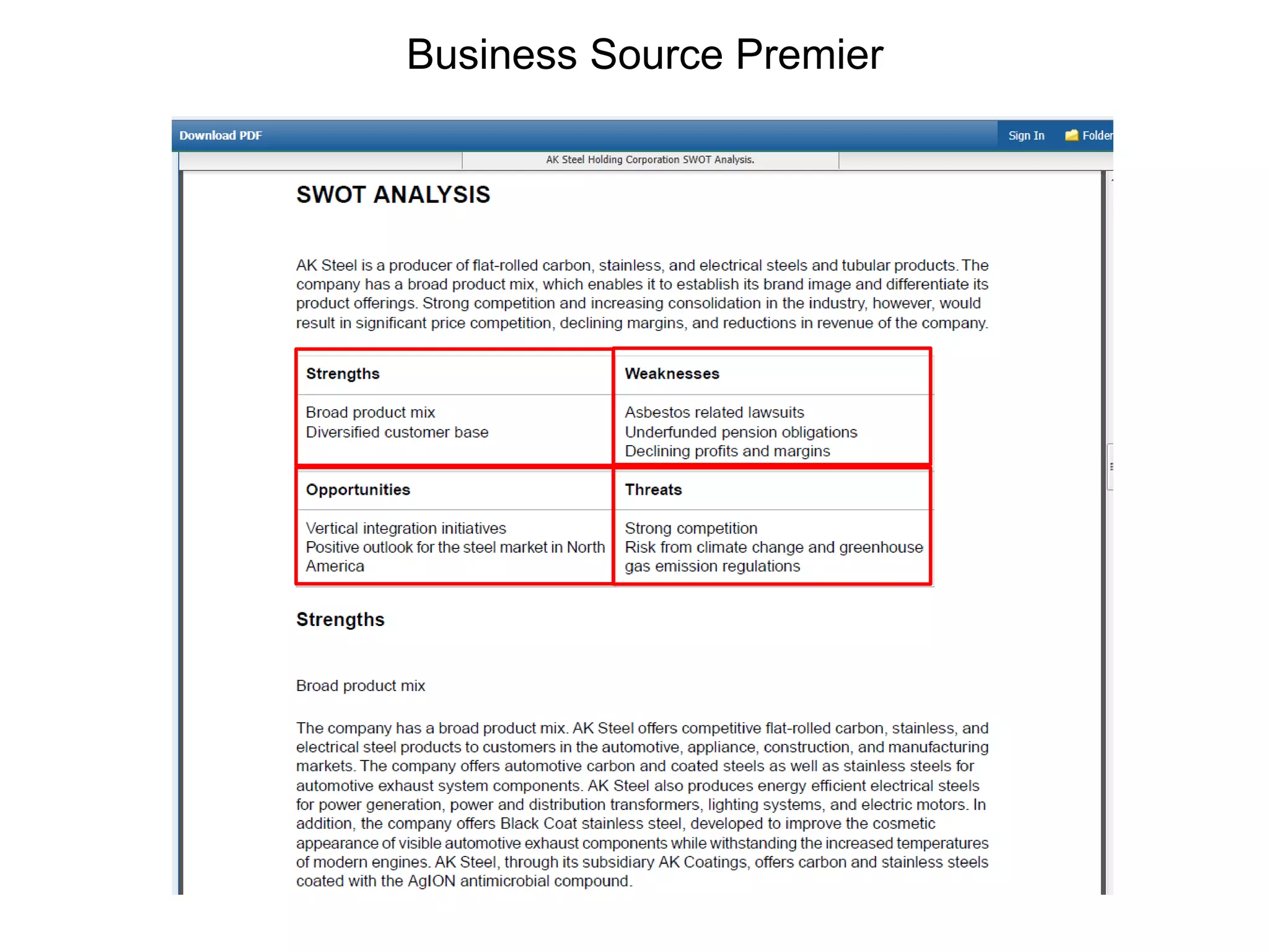 Business Source Premier
 