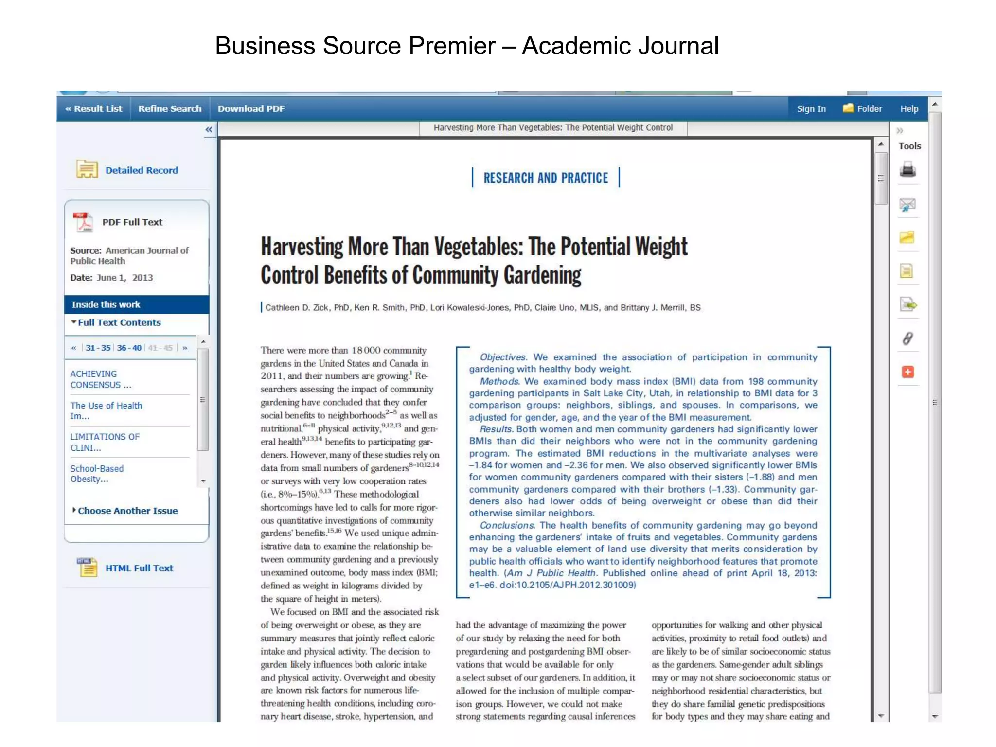 Business Source Premier – Academic Journal
 