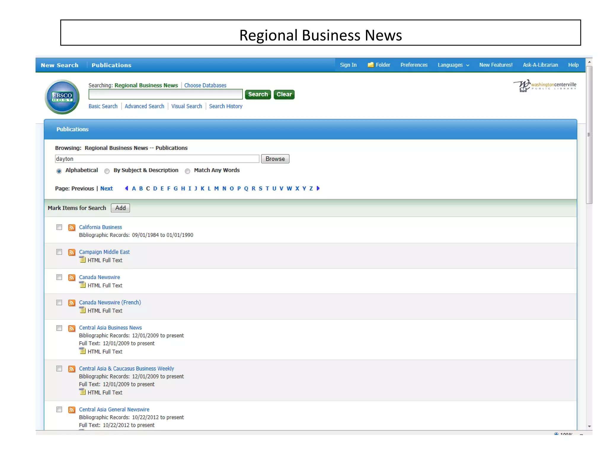Regional Business News
 