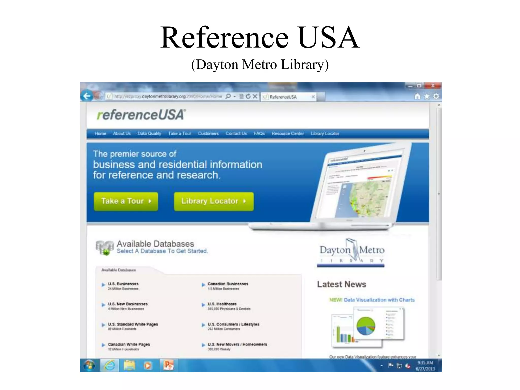 Reference USA
(Dayton Metro Library)
 